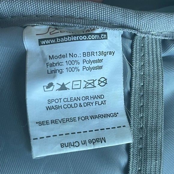 Unisex Babbleroo Gray Travel Diaper Bag Backpack Multi-pockets - Picture 9 of 13